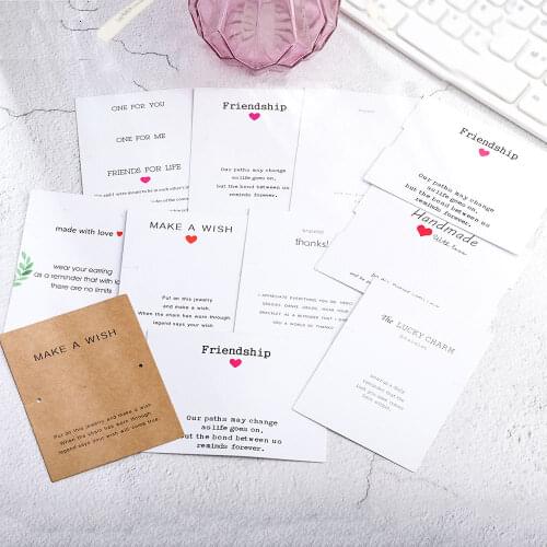 10pcs 7x9cm Make a Wish Card Earrings Necklaces Display Cards Cardboard Packaging Hang Tag Ear Studs Paper Card for Jewelry DIY
