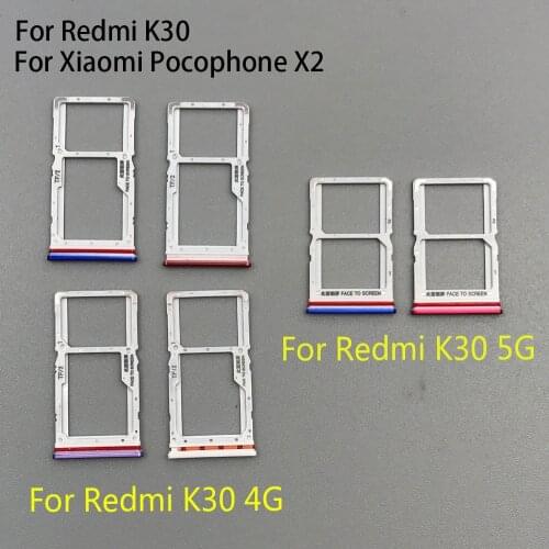 10pcs/lots Sim Card slot tray Holder repair part For Xiaomi Redmi K30 4G 5G / Mi Poco X2