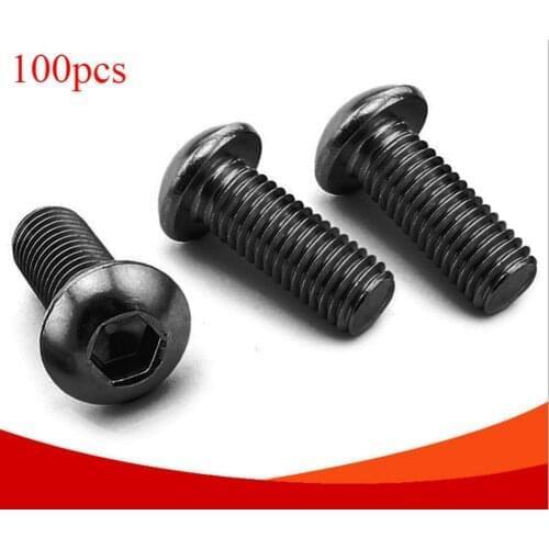 100pcs round head hexagon socket head bolt hexagon head bolt 10.9 grade bolt black alloy steel BSW 1/8