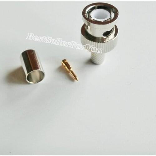 10X BNC Q9 Male Plug Crimp For RG8X RG-8X LMR240 Cable Straight RF Connector