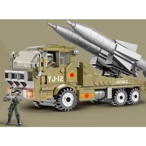 2021 World War 2 WW2 Army Military Soldier City Police SWAT Anti-Ship Missile Vehicle Model Building Blocks Bricks Kids Toys