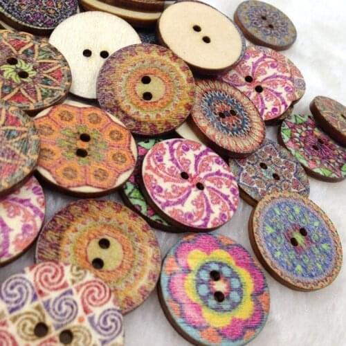 25mm Round 2 Holes 50 pcs Flower Buttons Design Decoration Clothing Accessories Sewing Scrapbooking Decoration WB264