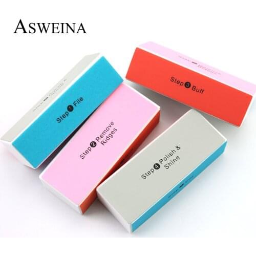 4 Pcs/lots Nail Buffer Block Nail Art Sanding Files 4 Sides Colors Manicure Tips Polish Nail Gel Clean Tools