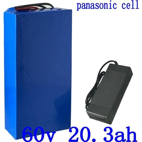 60V ebike battery 60V 20AH Lithium ion battery pack 60V 20.3AH electric scooter battery use panasonic cell with 67.2v 5A charger