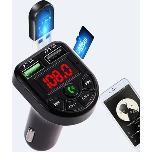 New Bluetooth 5.0 FM Transmitter Car Kit MP3 Modulator Player Wireless Handsfree Audio Receiver Dual USB Fast Charger 3.1A