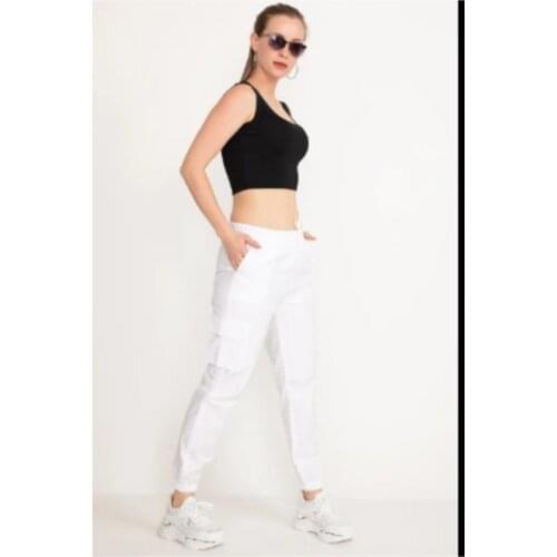 Cargo Pocket Pants-White
