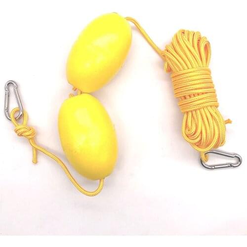 30ft Kayak Tow Rope Throw Anchor Line Cord Dual Floats Clips Kayak Safety Gear Accessories