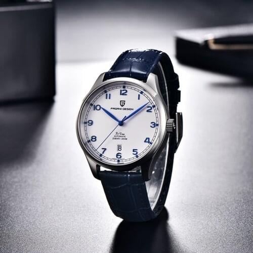 PAGANI DESIGN Military Luxury Leather Watch Mens Clock Sapphire Crystal 200M Waterproof Mechanical Watches NH35 Automatic Watch