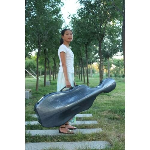 BLACK 4/4 Cello case fiber Composite light strong Hard Case 4/4 yinfente Brand