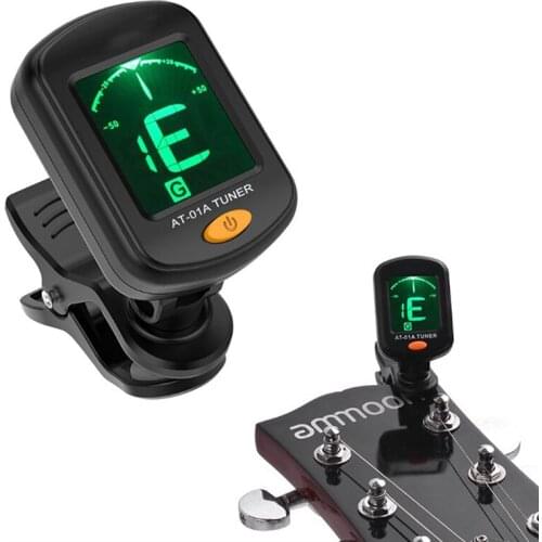 Digital Chromatic LCD Clip-On Electric Tuner for Bass Guitar Ukulele Violin Oud Guiatr Parts & Accessories WITH CR2032 Battery