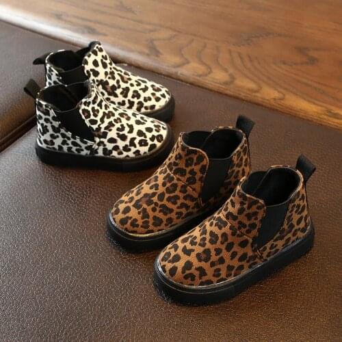 Children Kids fation ankle boots Baby Girls Boys Leopard Winter Warm Short Casual boots Shoes kids boots leather сапоги детские
