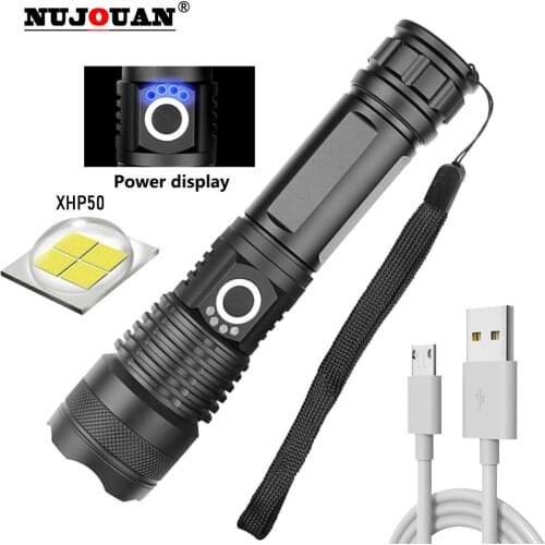 XHP50.2 Most Powerful USB Rechargeable Flashlight 5 Modes Zoom LED Torch Light 18650 or 26650 Battery Best Camping Outdoor New
