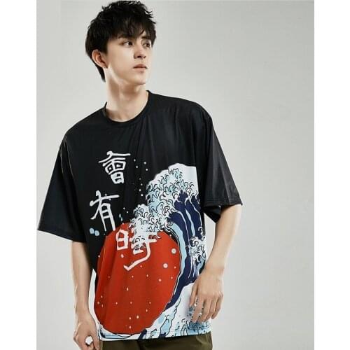 Tshirt Asian Streetwear Men Casual Short Sleeve Shirts Summer Oversized T Shirt 2021 Fashion Hip Hop Tees Tshirt Male FF3119