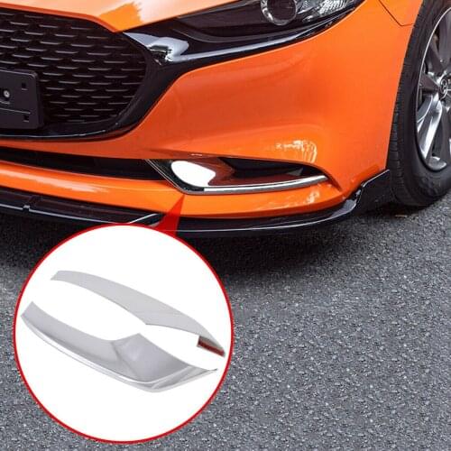 Fit For Mazda Axela 3 Sedan 2019 2020 Chrome Front Fog Light Lamp Garnish Cover Trim Foglight Molding Accessories 2PCS