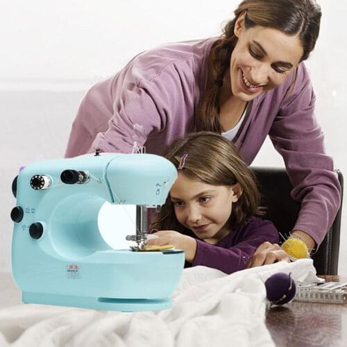Mini Sewing Machine Professional Thick Cloth Portable Blue Sewing Machine for Kids Crafting Mending Machine maquina de costura