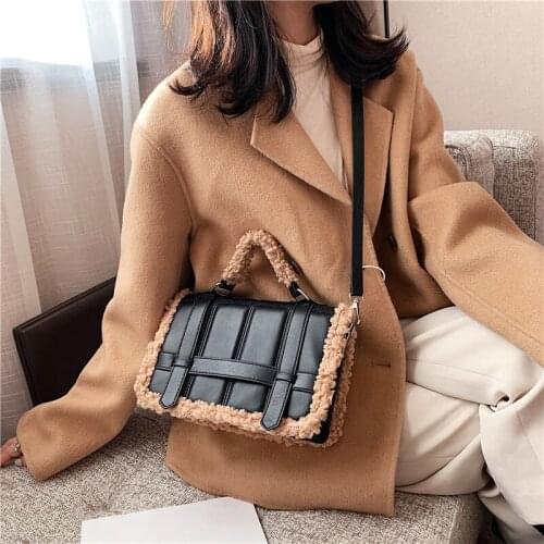 FANTASY Lambswool Fashion Shoulder Crossbody Bags For Women 2021 Winter New Warm Luxury Handbag Lady Christmas Gift Good Quality