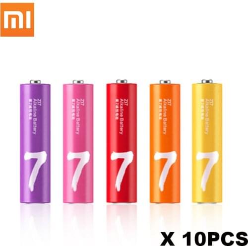 10PCS XIAOMI ZMI ZI7 AAA lkaline Battery Rainbow Disposable Batteries Kit for Camera Mouse Keyboard Controller car Toys cell