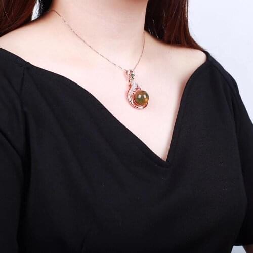 New S925 Necklace,blue Mexican Amber Aquarius Flower Pendant ,Mosaic colored zircon,Free Shipping