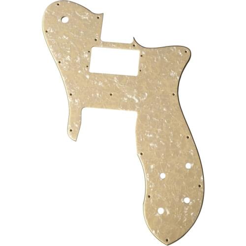 Pleroo Custom Guitar pickgaurd - For '72 Custom RI Tele Guitar Pickguard Scratch Plate , 4 Ply Cream Pearl
