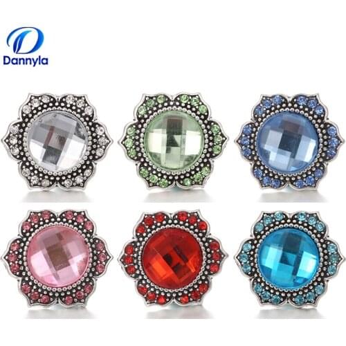 Sunflower Wholesale Snap Button Jewelry Crystal Fashion Button Charms Fit Snap Keychain LSSN449