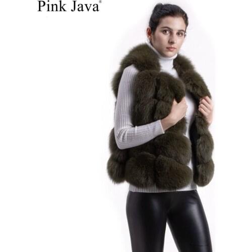 PINK JAVA QC8082 real fox fur vest women winter genuine fox short vest natural fur coat jackets hot sale high quality