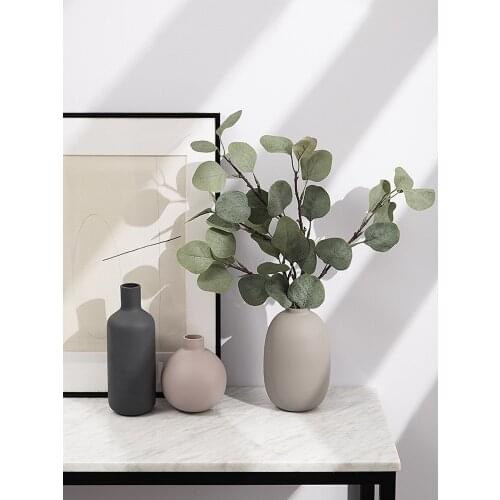 Nordic Glass Ceramic Vase Dried Flower Pot Hydroponic Systems Desk Aesthetic Wedding Room Home Decoration Accessories