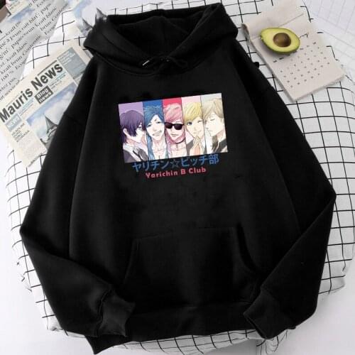 Kawaii Anime Cartoon Yarichin Club Hoodies Sweatshirt Men Women Pullovers Harajuku Streetwear Unisex Hoody Oversized Clothing