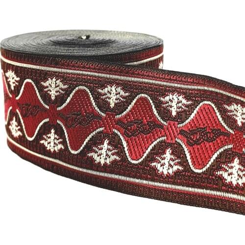 ZERZEEMOOY 2" 5cm 10yard Embroidery National Style Ribbon Flower Woven Jacquard Ribbon DIY Sewing Material Headwear Accessories