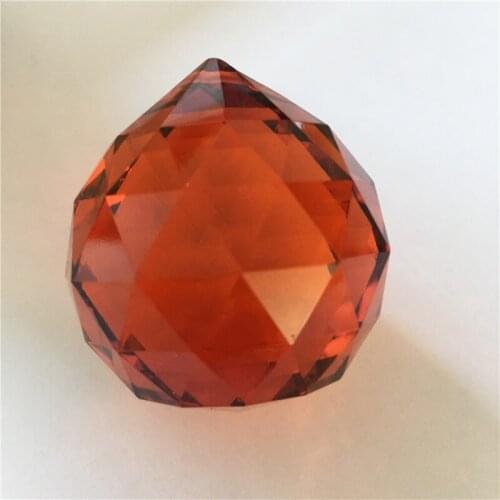 40mm 1pcs Crystal Orange Red Faceted Chandelier Balls For Hanging Lamp Lighting Decoration