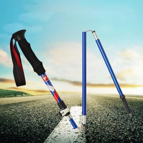 5 Section Aluminum Alloy Walking Stick Anti Shock Outdoor Hiking Accessories Walking Cane Telescopic Trekking Hiking Poles