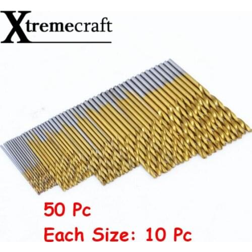 50Pcs Titanium Coated Drill Bits HSS High Speed Steel Drill Bits Set Tool High Quality Power Tools 1/1.5/2/2.5/3mm