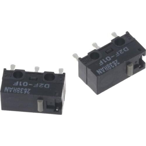 69HA 2Pcs Original Mouse Micro Switch D2F-01F Gray Dot Gold Alloy Contacts