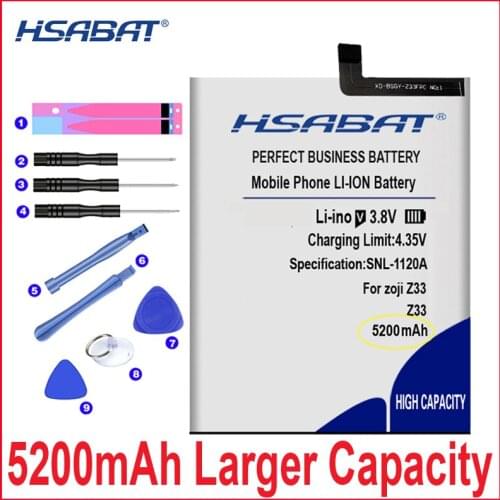 HSABAT 0 Cycle 5200mAh Battery for HOMTOM ZOJI Z33 High Quality Mobile Phone Replacement Accumulator