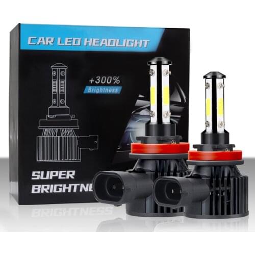 4 Side H3 LED Fog headlight Light H4 H7 H11 H1 H8 H9 9005 HB3 9006 HB4 Car Led H4 COB headlamp lampada 8000LM 50W 6500K 12V 24V