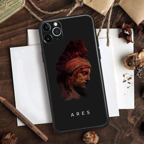 Ares Sculpture Aesthetic Soft Silicone Glass Phone Case Cover Shell For iPhone SE 6 6s 7 8 Plus X XR XS 11 12 Mini Pro Max