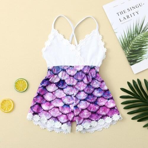 Fish Scales Printed Baby Girls Rompers Summer Casual Sleeveless Baby Clothes Cute Infants Girls Jumpsuit Clothing Ropa de bebé