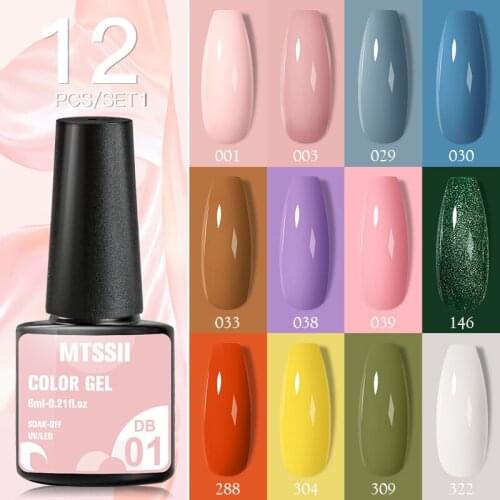 Mtssii 6/12pcs/set Nail Gel Polish 6ml Hybrid Varnishes All For ManicureBase Top Coat Semi Permanent Need UV LED Gel Polish