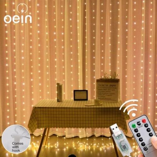 LED Fairy Lights Garland 3M Curtain Lamp USB String Light Remote Control Garland On The Window Christmas Wedding Decoration