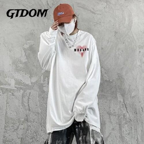 GTDOM Man 2021 Autumn New Heart Print T-shirt Cotton Hip Hop High Street Fashion Short Sleeve O-Neck Casual Thin T-shirts