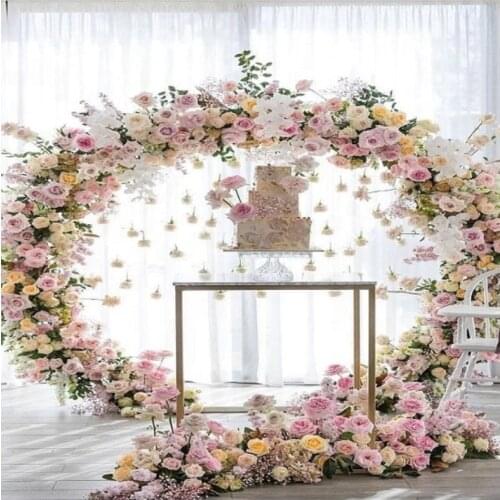 6ftx6ftClassy Round Wedding Arch Iron Orchid New Design Suspended Hanging Cake Swing