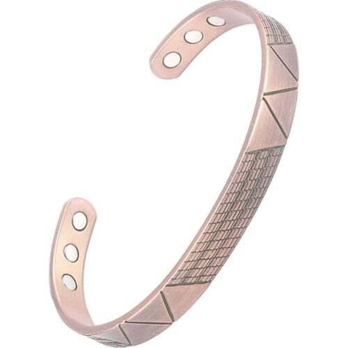 Red Copper Magnet Bracelet Retro Pattern Red Copper Bracelet Red Copper Bracelet for Women
