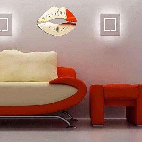 Creative 3D Lip Shape Mirror Wall Stiker Fashion Home Living Room Art DIY Decor
