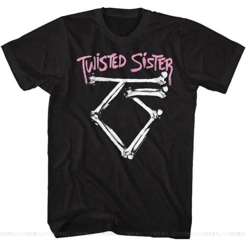 Twisted Sister Bone Logo Black Adult T-Shirt Cotton Unisex Men Women Tops Tee Shirt