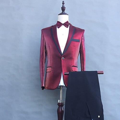 2021 Mens New Stage Suit Youth Hosts Dress Chorus Performance Costume Two Pieces