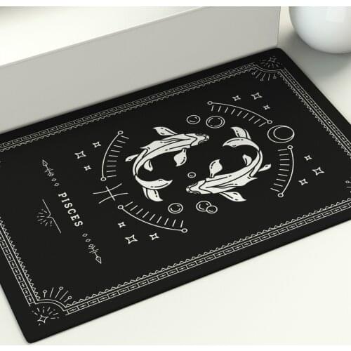 Black White Floor Mat 12 Constellations Home Area Rugs Bedroom Livingroom Decoration Bathroom Printed Doormat Carpets