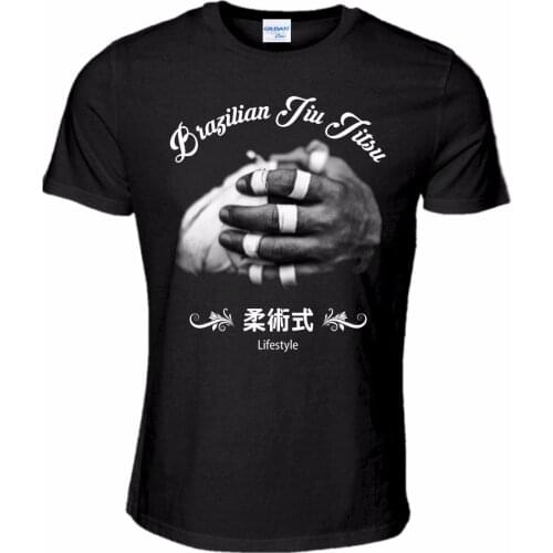 New Fashion Letter Print Casual BJJ Hands T Shirt Brazilian Jiu Jitsu Martial Artser Tees Trainer Printed Tee Shirt Streetwear