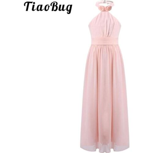 Little Bridesmaid Dresses For Wedding Pageant Dresses Girl Party Princess Vestidos Holy Communion Chiffon Flower Dress For Girls