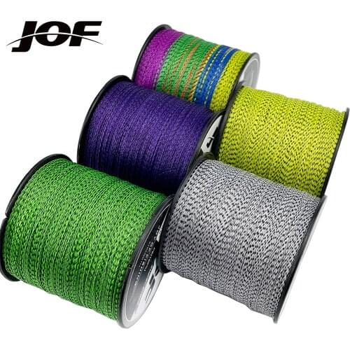 JOF 300M Multicolour PE Braided Wire 4 Strands Multifilament Spotted Invisible Fishing Line 10 12 18 28 35 40 50 60 80