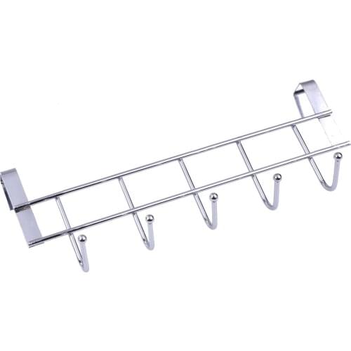 5 Hooks Door Hanging Rack Organizer Door Clothes Hanger Hooks 10kg Bearing Over Door Rack Towel Holder