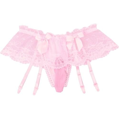 Sexy Panties for Mens Sexy Lingerie Sissy Briefs Thong Underpants Penis Pouch Lace Hollow Out Gay Underwear Erotic Male Panties